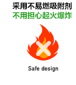 采用不可燃吸附剂
